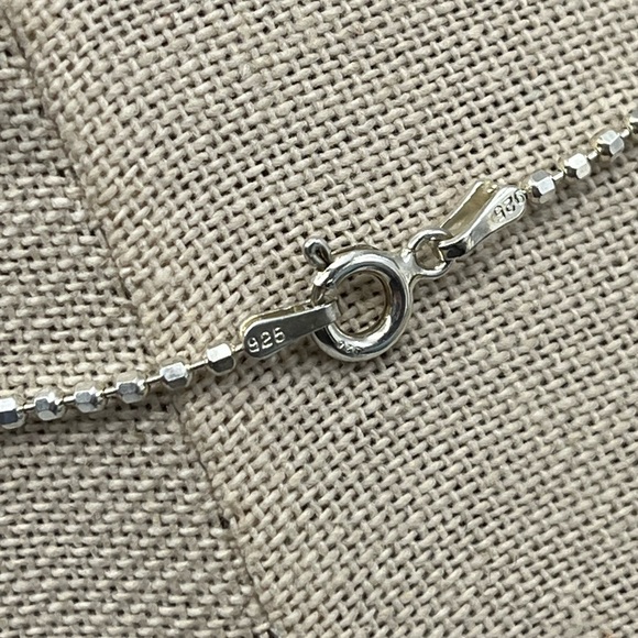 Vintage Sterling Silver Flip-Flop CZ Necklace | Italy 925 | 16” Chain - Picture 7 of 17